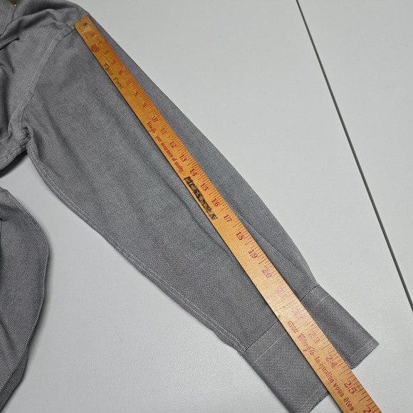 David‎ Donahue Shirt Mens 18 (34/35) Gray Trim Button Up Long Sleeve Office - Picture 12 of 14
